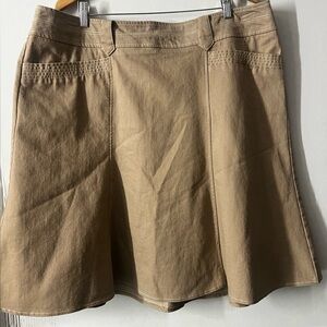 Cato Tan A-Line Cotton Blend Skirt